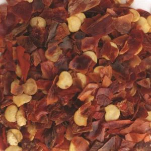 Dehydriertes Chili zerkleinert